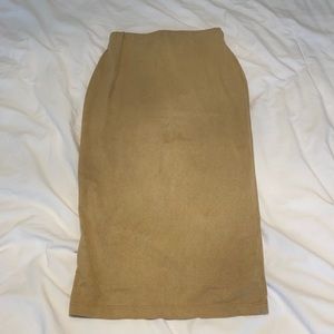 Suede pencil skirt